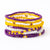 Game Day Color Block Beaded 10 Strand Stretch Bracelets Purple and Yellow Wholesale