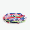 Sage Solid With Stripes Beaded 10 Strand Stretch Bracelet Set Rio Wholesale