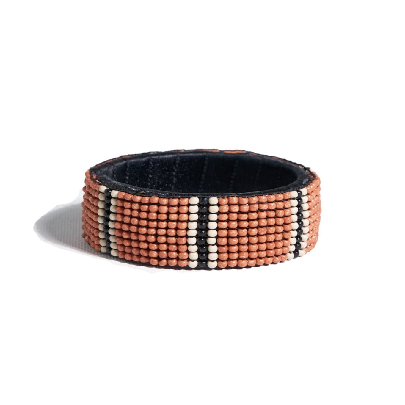Stacy Stripe Beaded Bangle Rust Wholesale