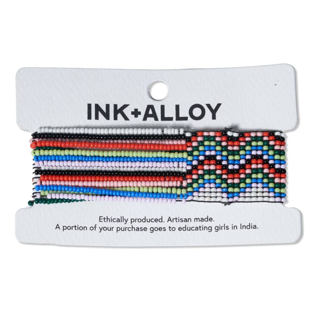 Charlie Wavy Half Woven Beaded Stretch Bracelet Rio Wholesale