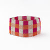 Kendall Gingham Beaded Stretch Bracelet Pink