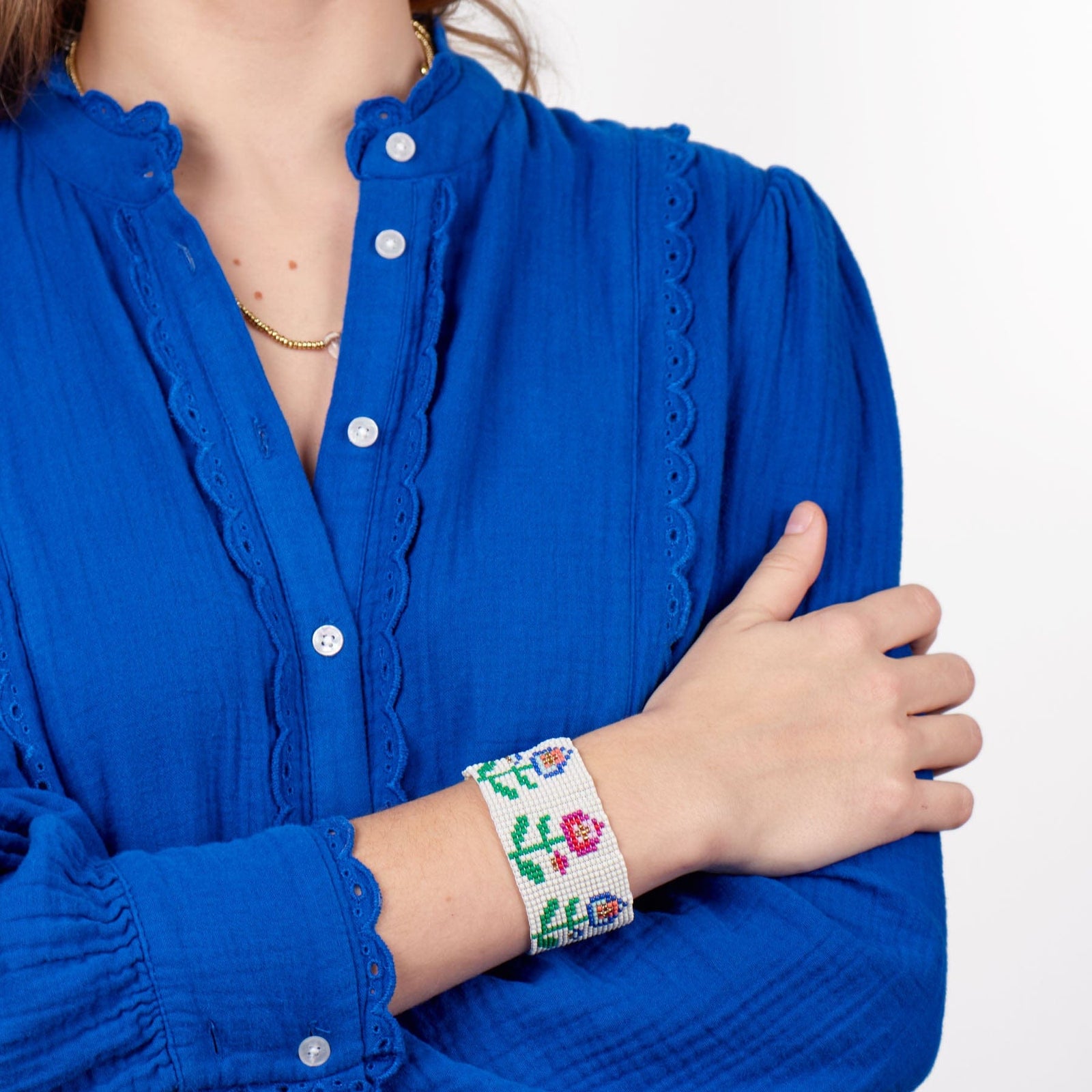 Kendall Floral Beaded Stretch Bracelet Multi Wholesale