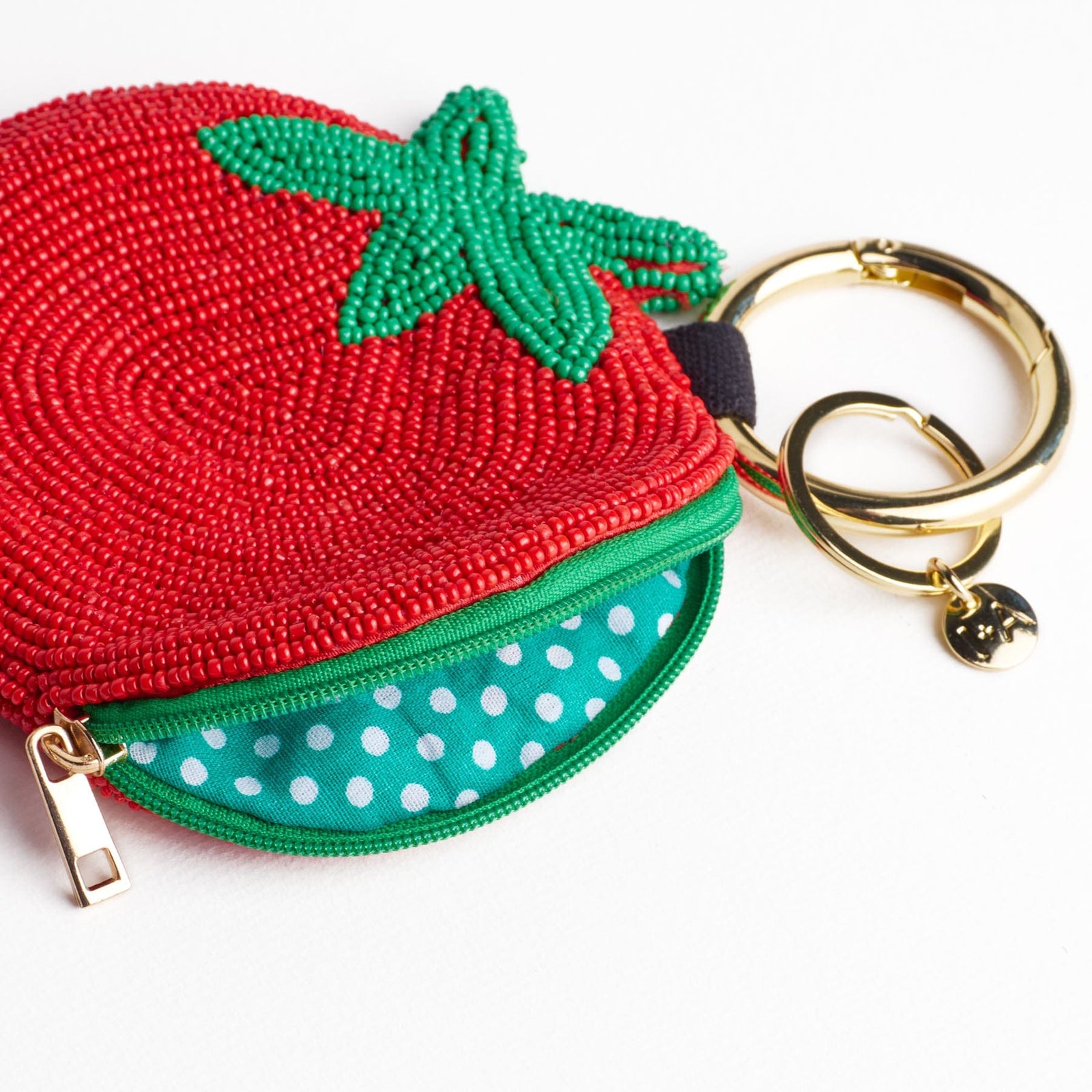 Mary Tomato Beaded Coin Purse Red + Green Wholesale