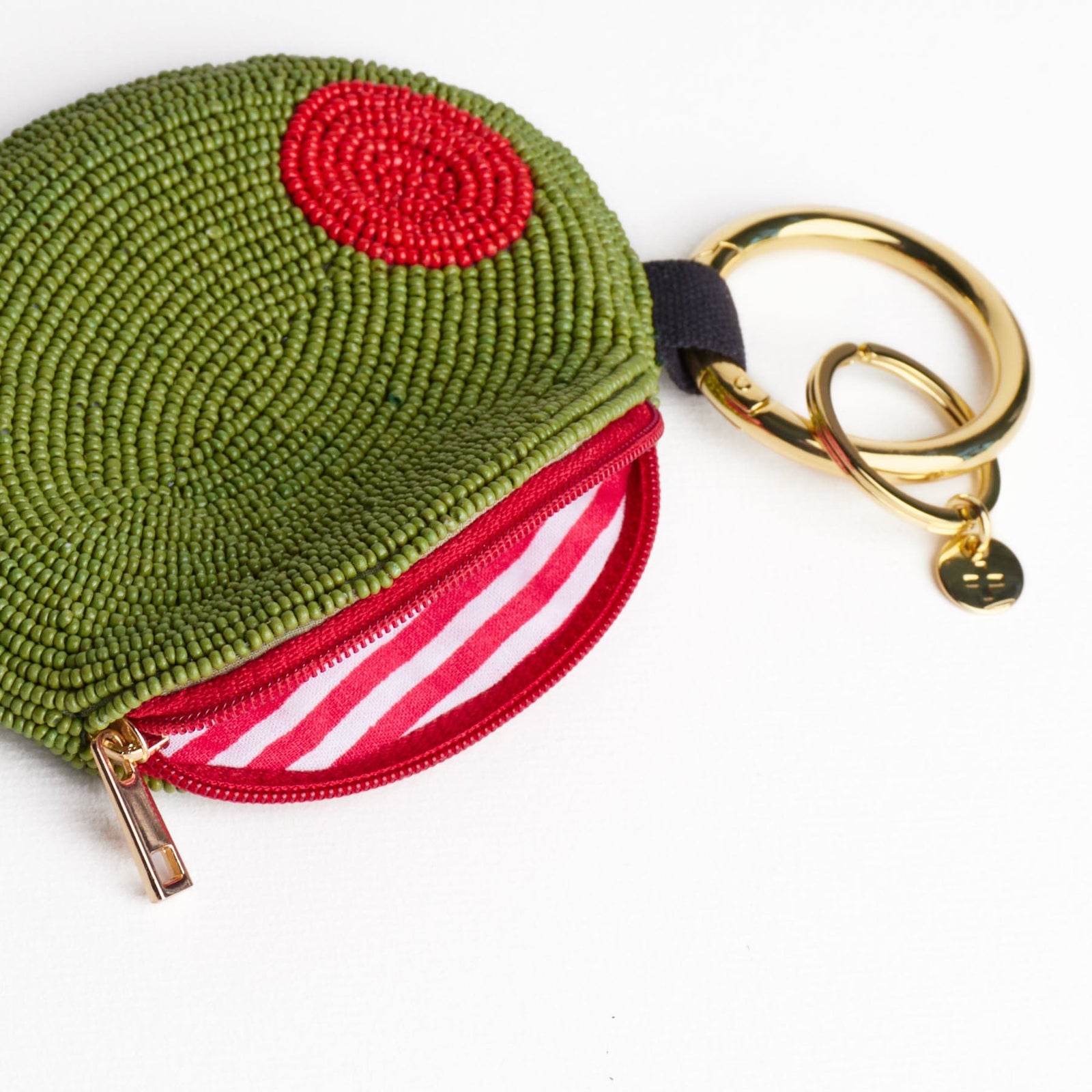 Mary Olive Beaded Coin Purse Green + Red Wholesale