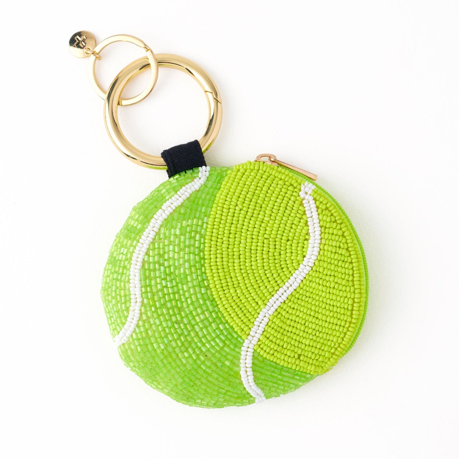 Mary Tennis Ball Beaded Coin Purse Bright Yellow + Green Wholesale