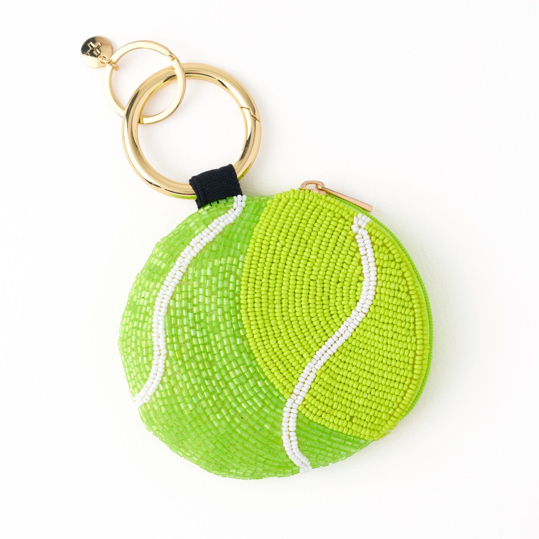 Mary Tennis Ball Beaded Coin Purse Bright Yellow + Green Wholesale