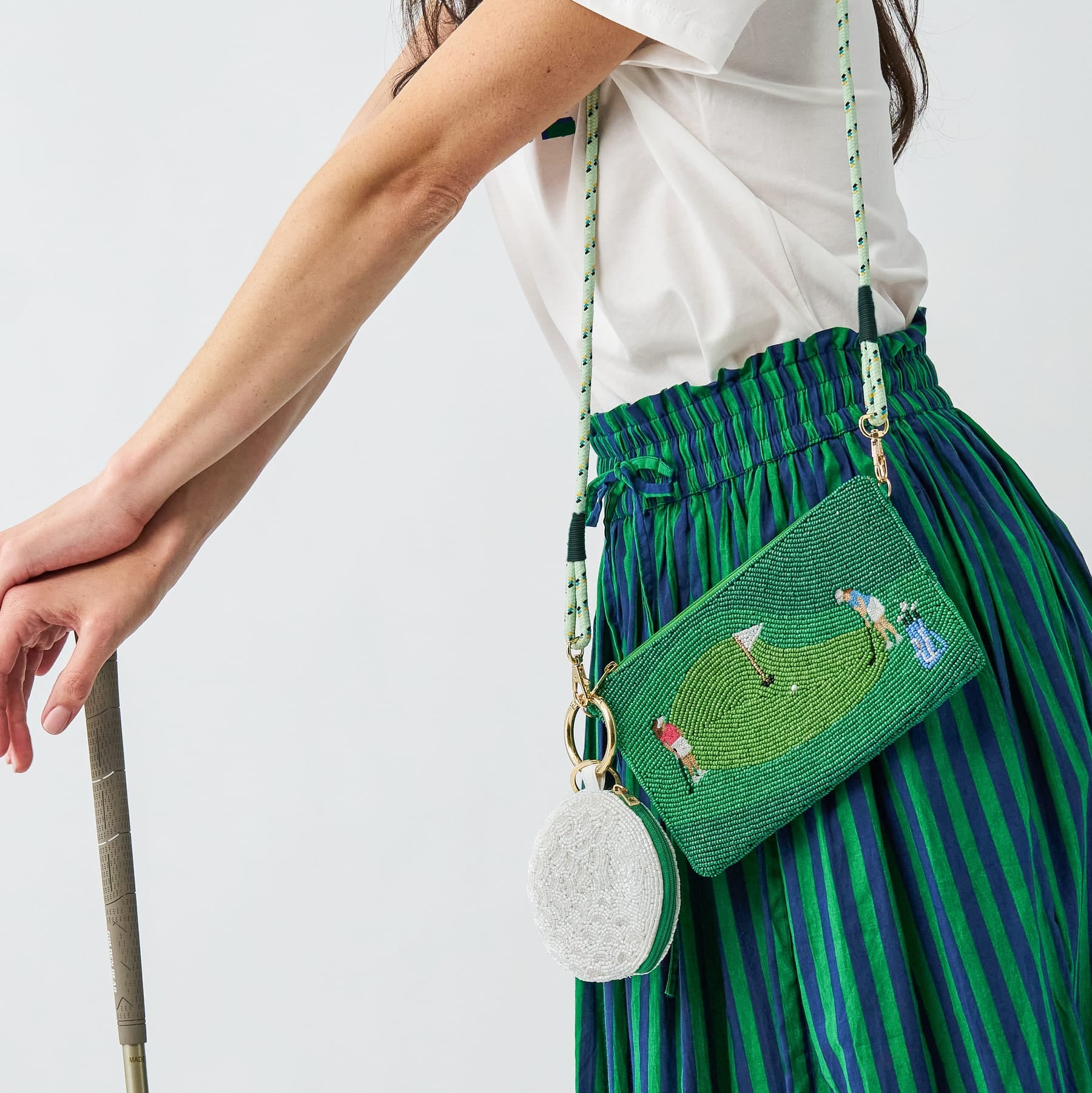 Mary Golf Beaded Coin Purse White Wholesale