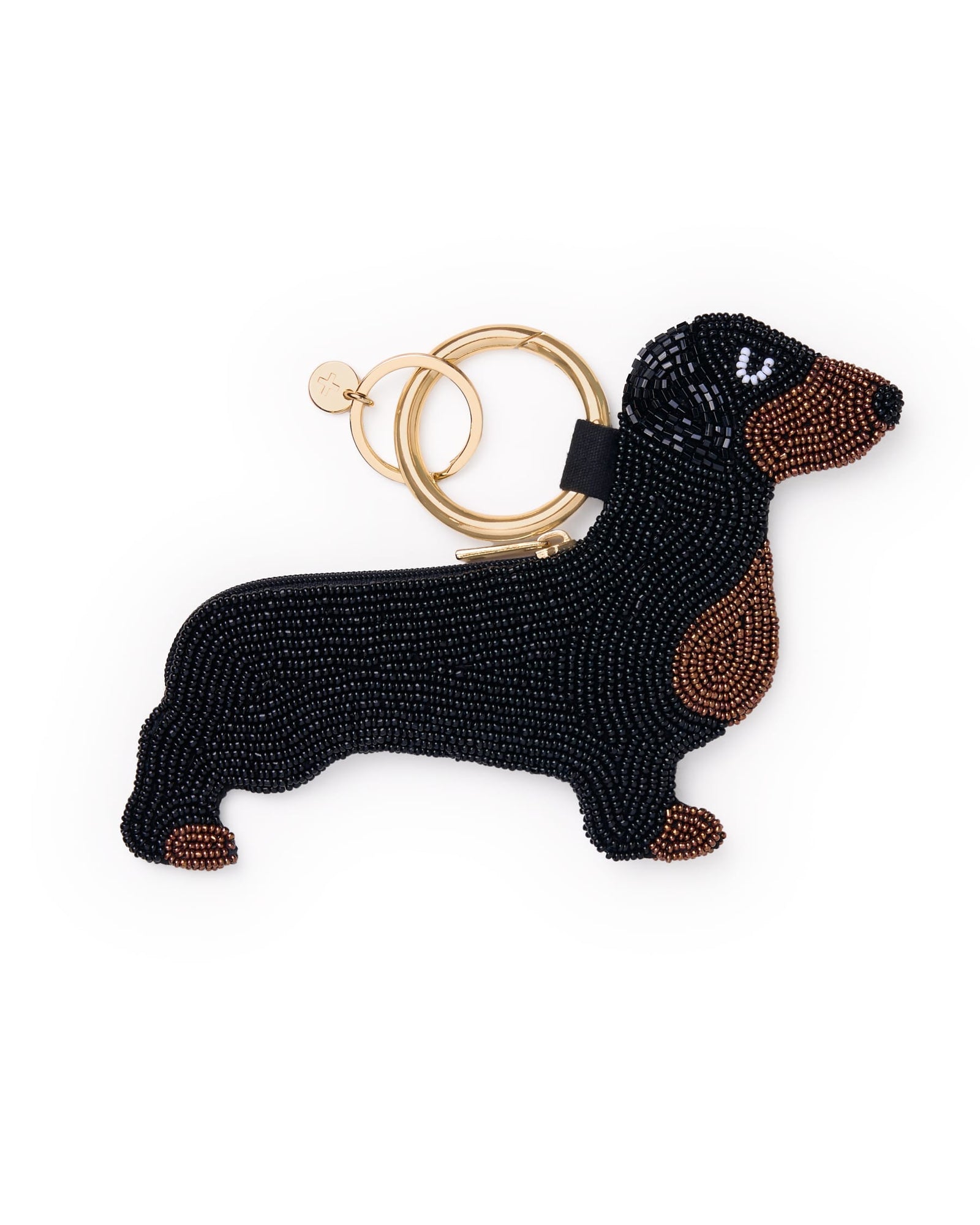 Mary Dachshund Beaded Coin Purse Black
