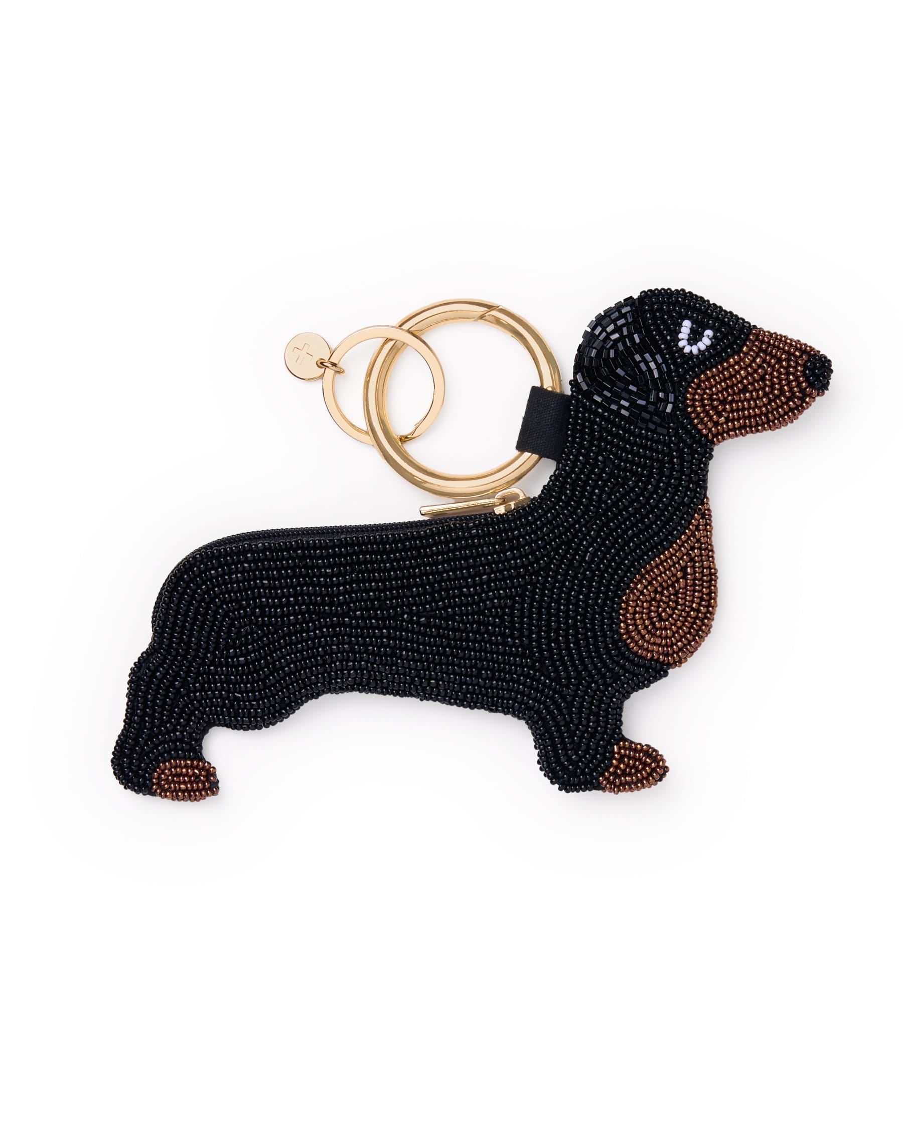 Mary Dachshund Beaded Coin Purse Black