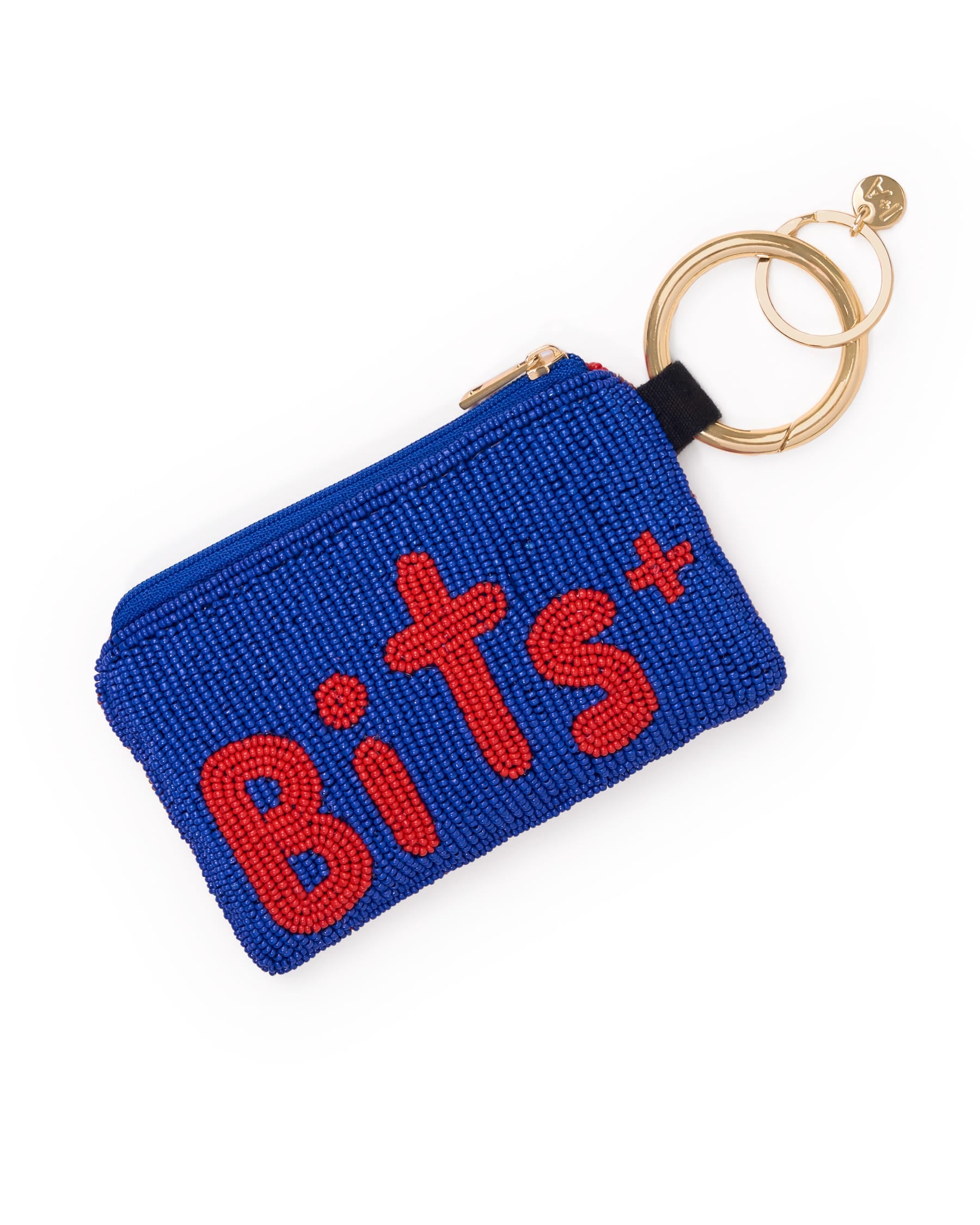 Mary Bits + Bobs Beaded Coin Purse Navy