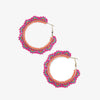 Eve Angles Beaded Hoop Earrings Hot Pink Wholesale