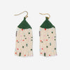 Agnes Faire Isle Confetti Beaded Fringe Earring Green Wholesale