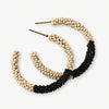 Cammy Color Block Small Hoop Wholesale - Black + White