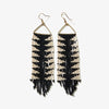 Emilie Arrow Beaded Fringe Earrings Black Wholesale