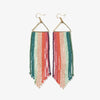 Emilie Vertical Stripe Beaded Fringe Earrings Port Wholesale