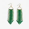 Emilie Arrow Beaded Fringe Earrings Kelly Green Wholesale