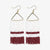 Whitney Three Stripe Beaded Fringe Earrings Crimson and White Wholesale