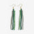 Melissa Speckled Border With Solid Middle Beaded Fringe Earrings Bright Emerald Wholesale