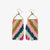 Whitney Diagonal Stripe Beaded Fringe Earrings Rainbow Wholesale