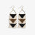 Whitney Flipped Triangle Beaded Fringe Earrings Black and White Wholesale