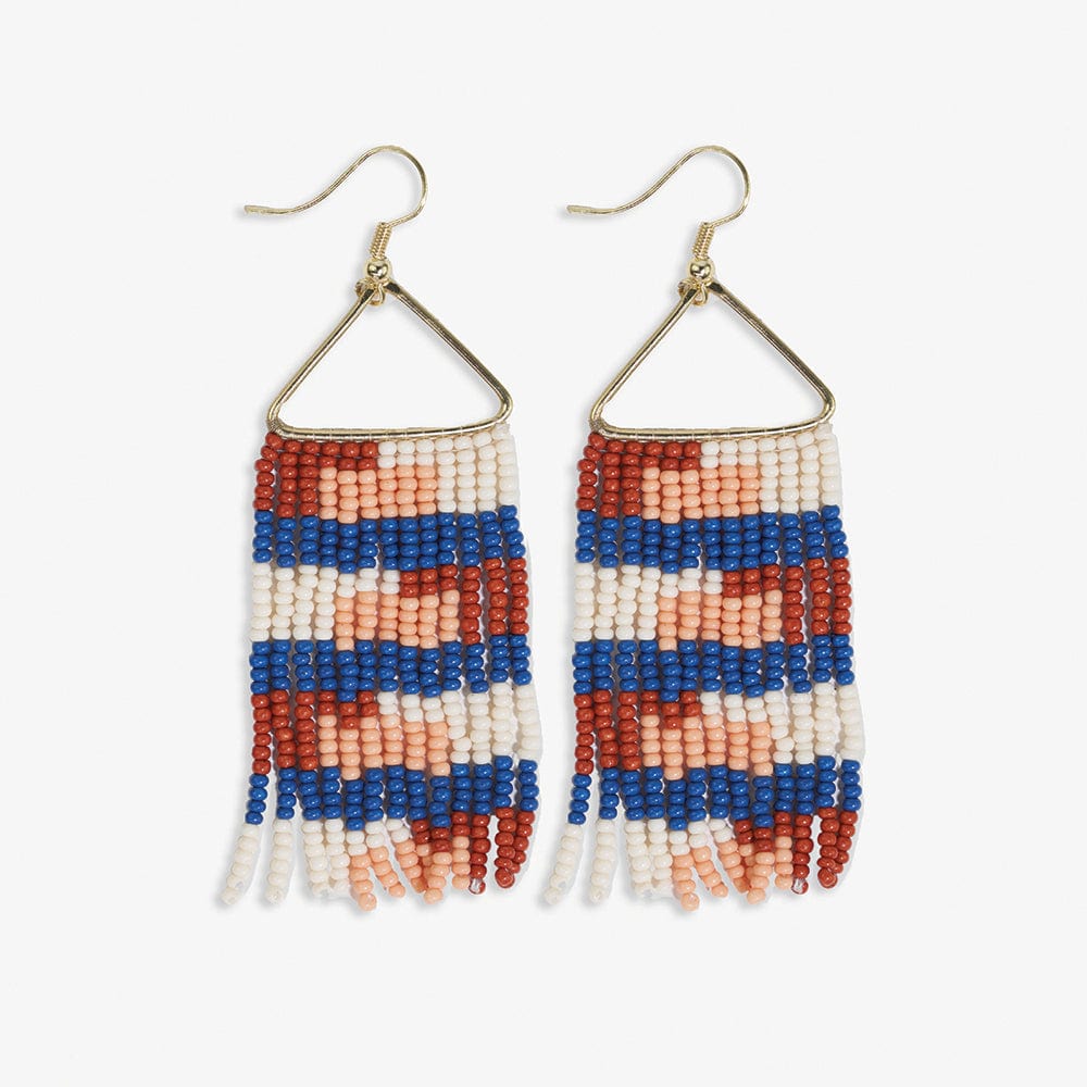 Whitney Quilted Beaded Fringe Earrings Sedona Wholesale