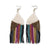 Elise Angle with Stripes Beaded Fringe Earrings Muted Rainbow Wholesale