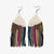 Elise Angle with Stripes Beaded Fringe Earrings Muted Rainbow Wholesale