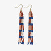 June Checks And Stripes Petite Beaded Fringe Earrings Sedona Wholesale