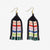 Dolly Striped Center With Black Border Beaded Fringe Earrings Rio Wholesale