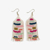 Dolly Color Blocks Beaded Fringe Earrings Rainbow Wholesale