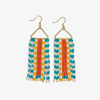 Brooke Two-Tone Checked Border Beaded Fringe Earrings Amalfi Wholesale