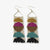 Gloria Half Circles Beaded Fringe Earrings Muted Rainbow Wholesale