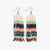 Adaline Horizontal Stripes Beaded Fringe Earrings Teal and Poppy Wholesale