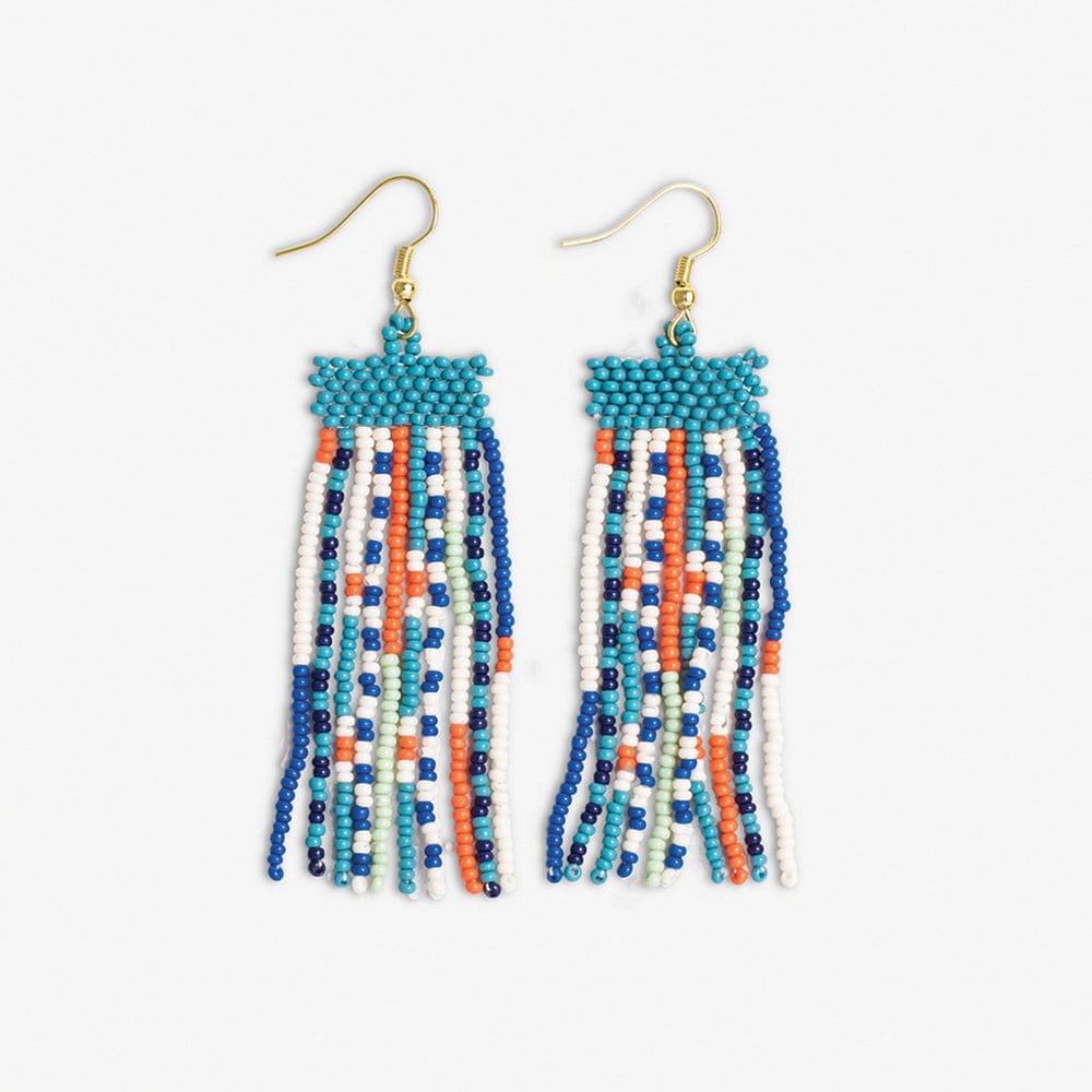 Adaline Mixed Patterns Beaded Fringe Earrings Coastal Wholesale