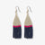 Lennon Color Block Stripe Beaded Fringe Earrings Navy Wholesale