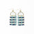 Allison Gingham Beaded Fringe Earrings Blue