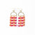 Allison Gingham Beaded Fringe Earrings Pink