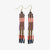 Melissa Alternating Two Color Grids Petite Beaded Fringe Earrings Citron and Coral Wholesale