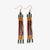 Melissa Alternating Two Color Grids Petite Beaded Fringe Earrings Greens + Rust Wholesale