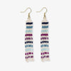 Melissa Horizontal Stripes Petite Beaded Fringe Earrings Iceland Wholesale