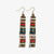 Melissa Horizontal Stripes Petite Beaded Fringe Earrings Teal and Poppy Wholesale