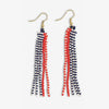 Melissa Speckled Border With Solid Middle Beaded Fringe Earrings Poppy Wholesale