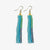 Melissa Speckled Border With Solid Middle Beaded Fringe Earrings Turquoise Wholesale