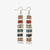 Melissa Horizontal Colorblocks Petite Beaded Fringe Earrings Teal and Poppy Wholesale