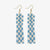 Harriet Woven Top Gingham Beaded Fringe Earrings Light Blue Wholesale