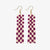 Harriet Woven Top Gingham Beaded Fringe Earrings Magenta Wholesale