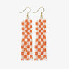 Harriet Woven Top Gingham Beaded Fringe Earrings Orange Wholesale