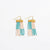 Scout Rectangle Hanger Blocks With Stripes Beaded Fringe Earrings Turquoise Wholesale