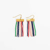 Scout Rectangle Hanger Solid Vertical Stripes Beaded Fringe Earrings St. Tropez Wholesale