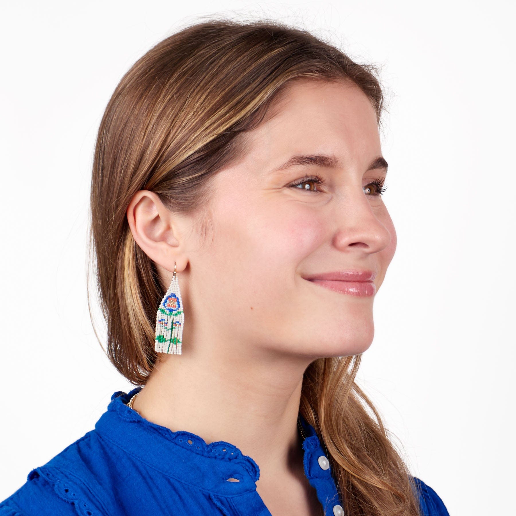 Audrey Small Seed Bead Single Poppy Flower Lapis Wholesale